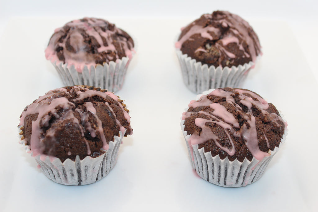 Chocolate Raspberry Muffins - box of 4