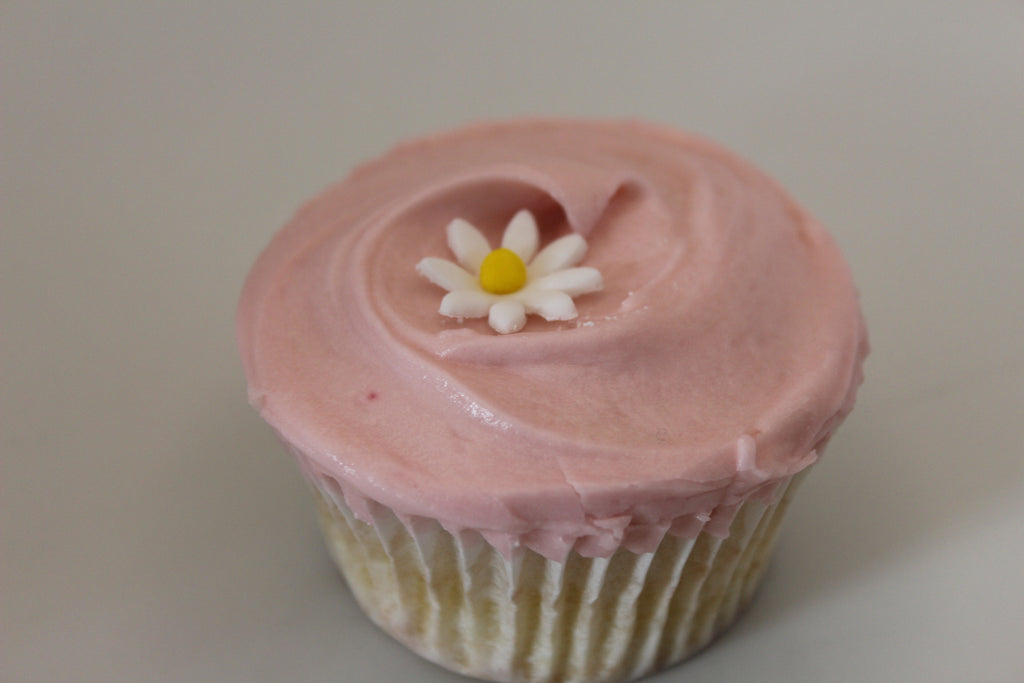 Vanilla Cup Cake with Flower Decoration Box of 6 or 12