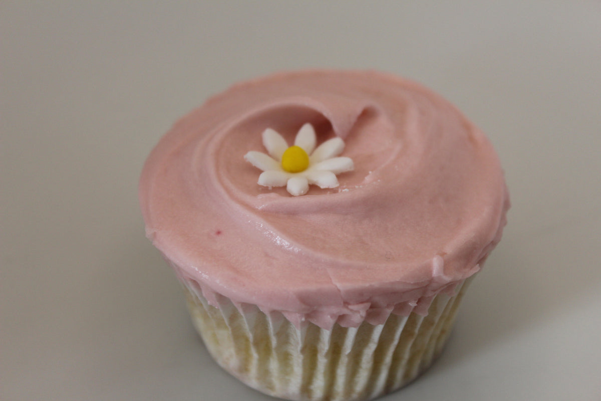 Vanilla Cup Cake with Flower Decoration Box of 6 or 12